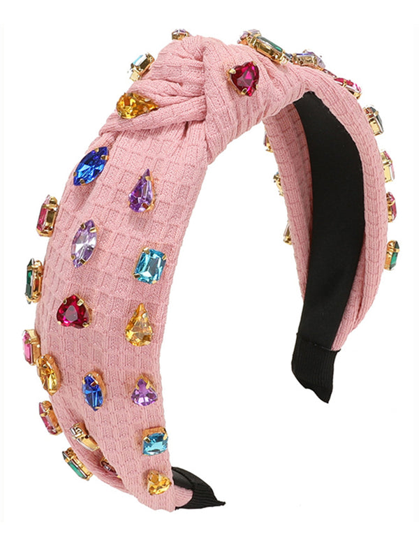 Pink Multi Color Rhinestone Headband