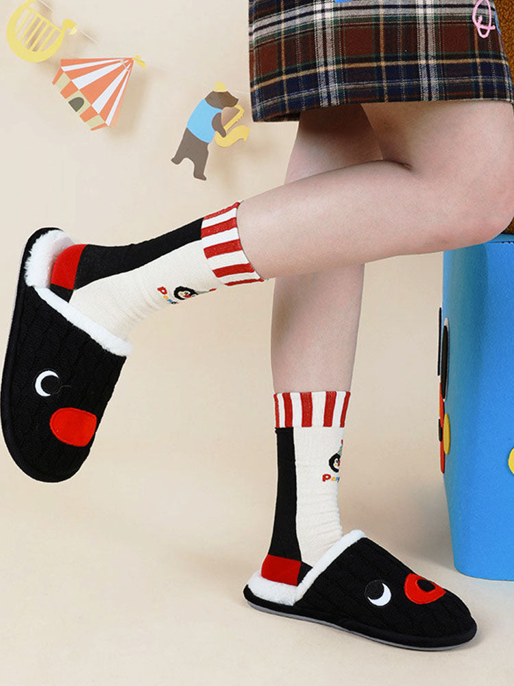 Cartoon Penguin Striped Socks