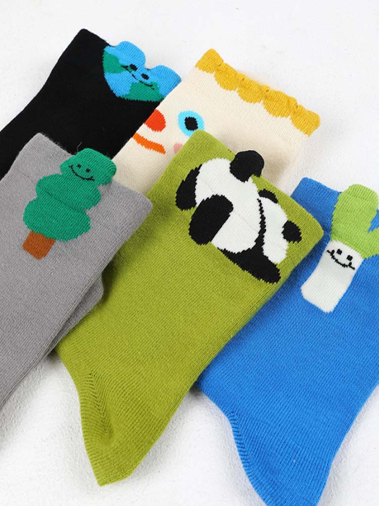 Fun and Cute Cartoon Pattern Cotton Socks