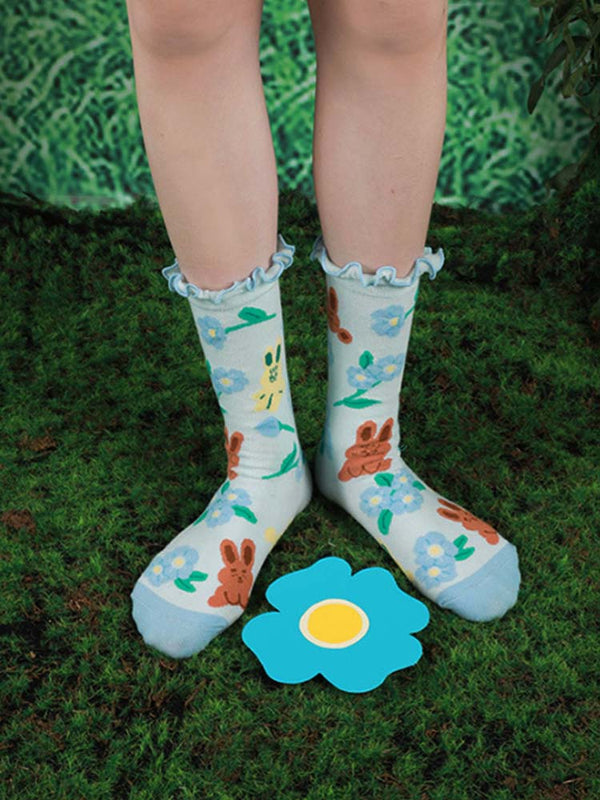 Cute Bunny Mid-Calf Socks