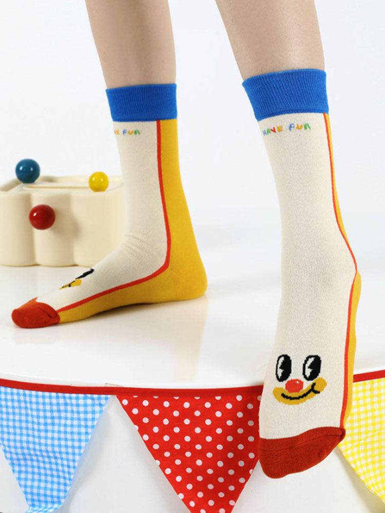 Cartoon Clown Pattern Socks