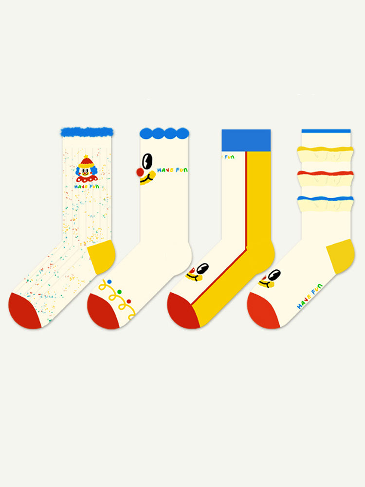 Cartoon Clown Pattern Socks