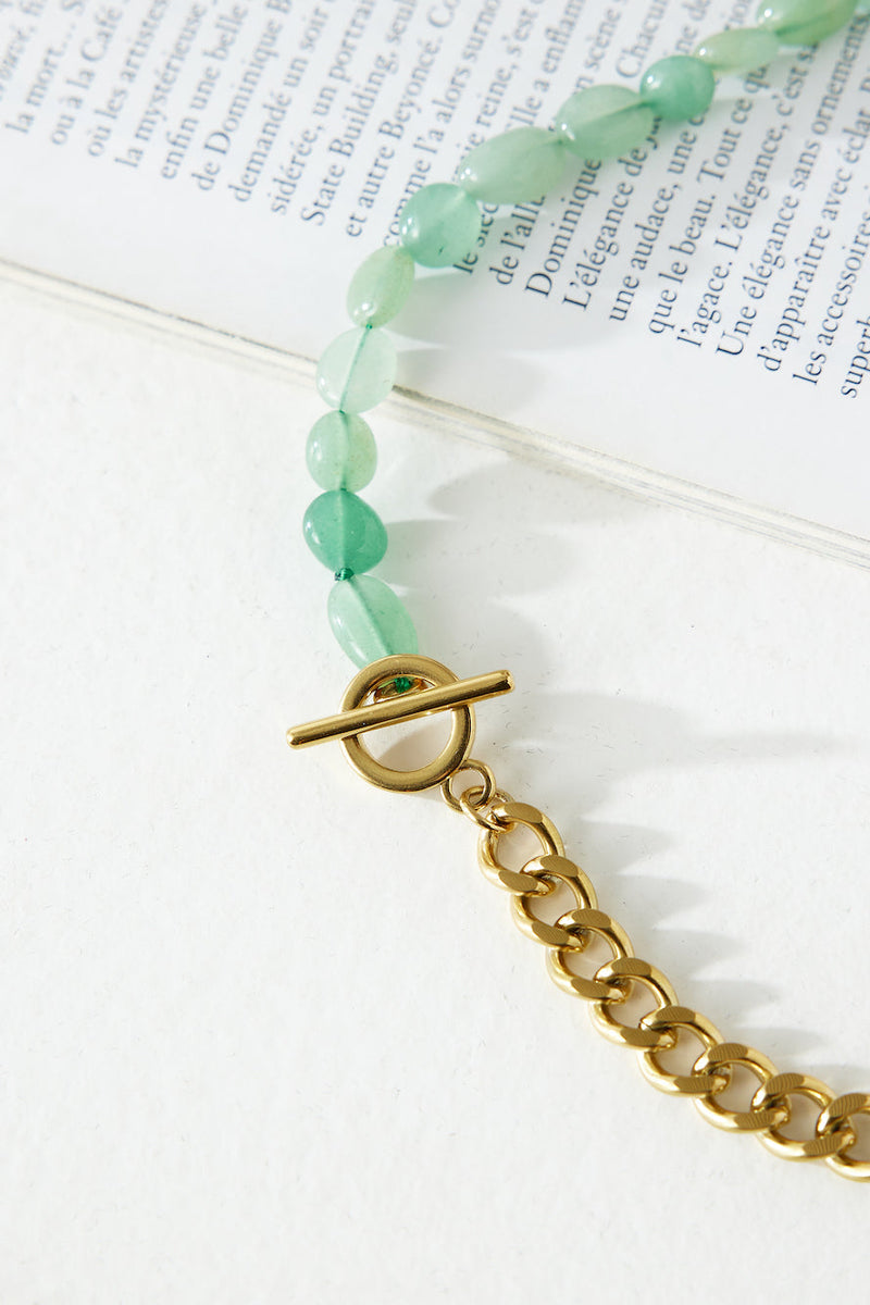 18k Gold Plated Hidden Letters Necklace Gold Green