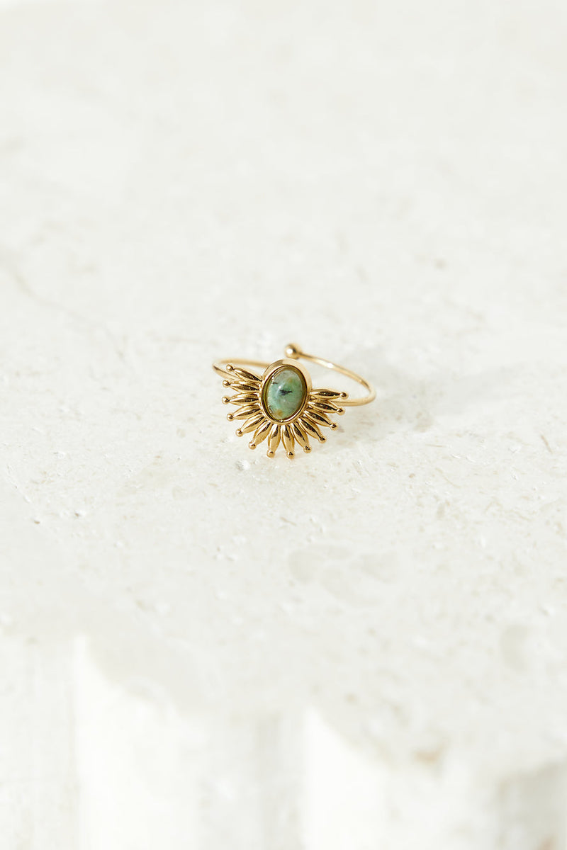 18k Gold Plated Glaring Sun Ring Gold