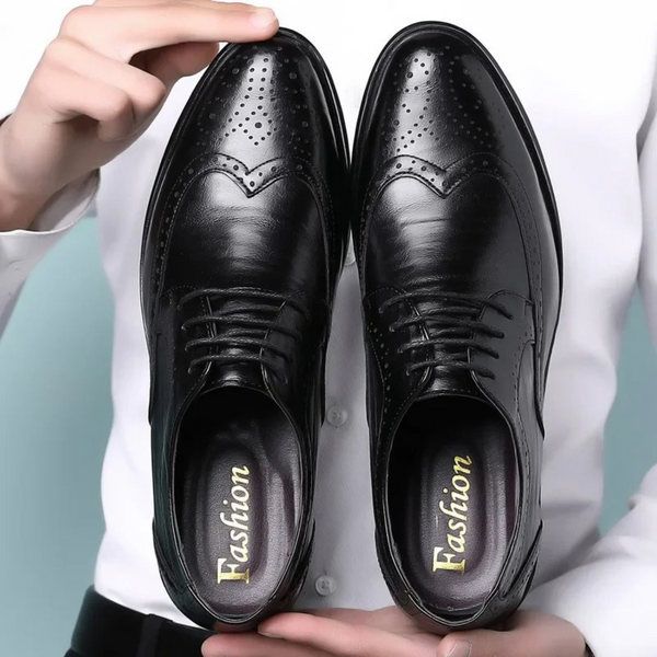 Mens Calf Leather Brogue Dress Shoes