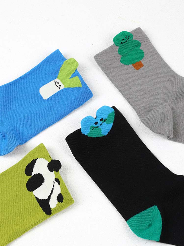 Fun and Cute Cartoon Pattern Cotton Socks