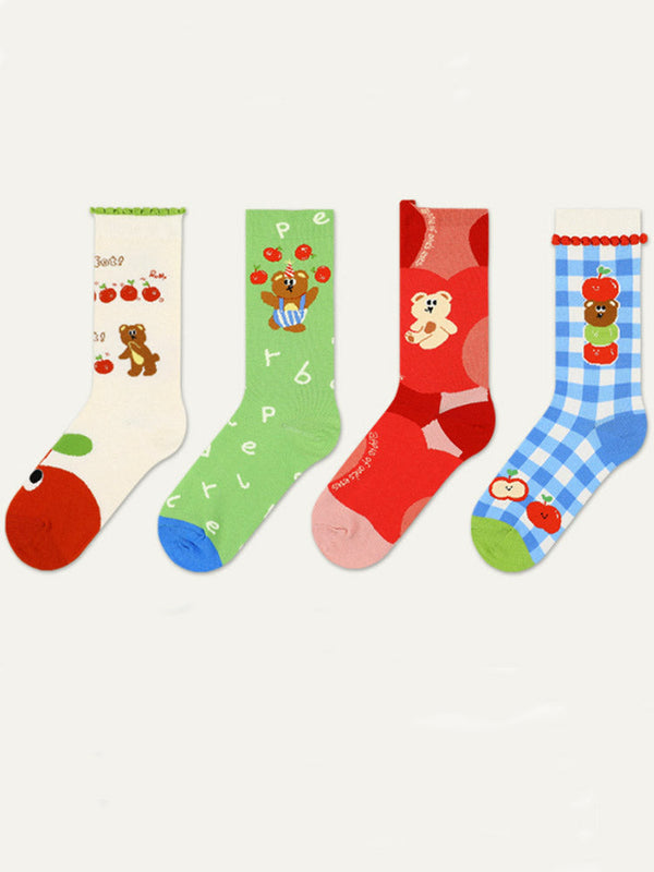 Cute Bear Cartoon Socks