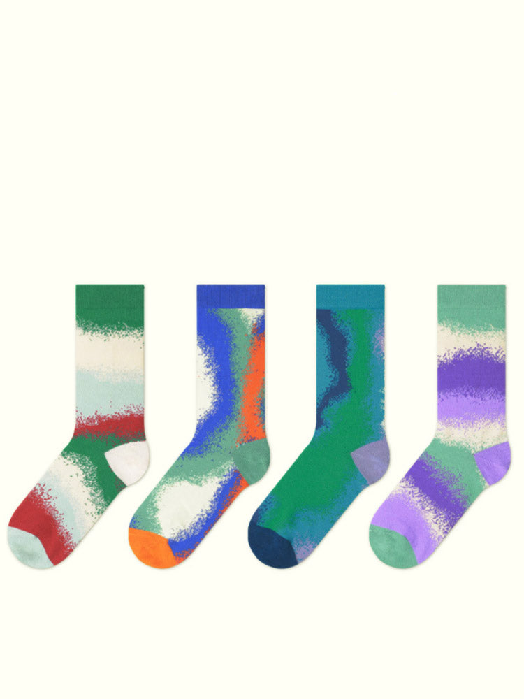 Colorful Gradient Theme Cotton Socks