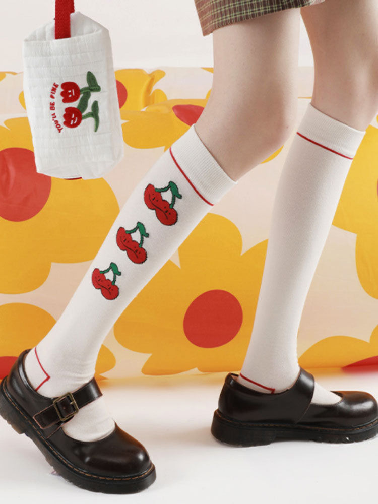 Sweet  Print Knee-High Socks