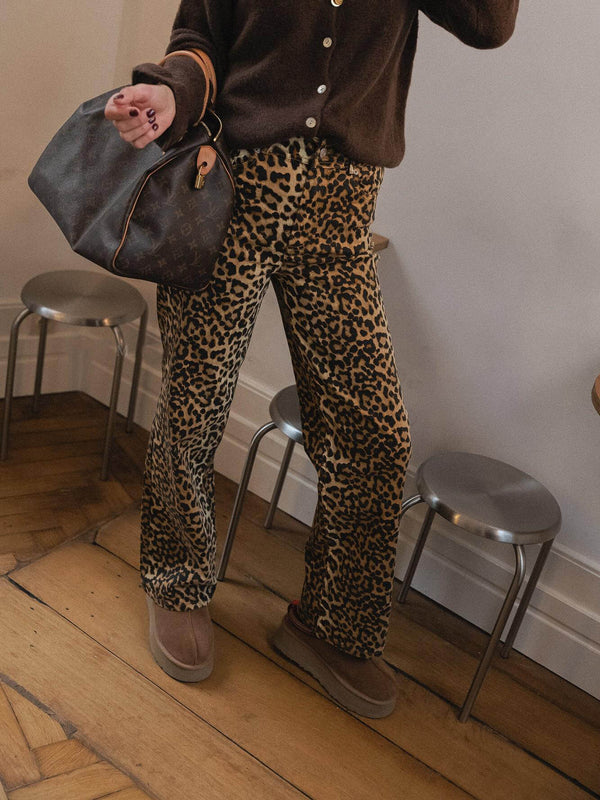 Yasleonora Hw Leopard Denim Jeans