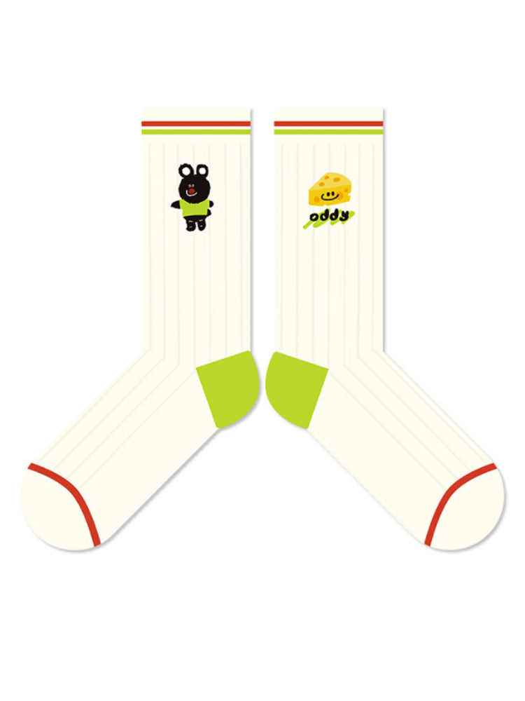 Cartoon Black Bear Cotton Socks