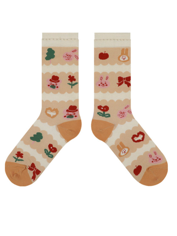 Cute Bunny Mid-Calf Socks