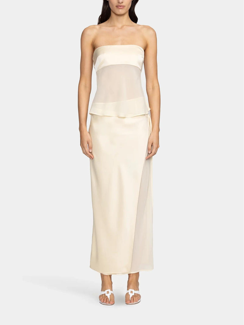 Cream Delphine Midi Skirt Set