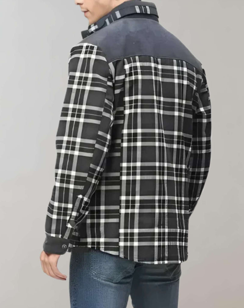 Warm Checked Flannel Jacket with Fleece Lining