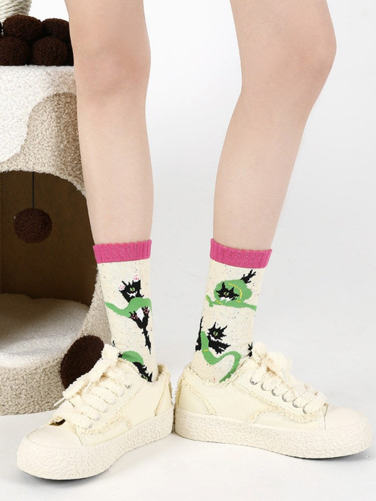 Adorable Cartoon  Cotton Socks-Fluffy Cat