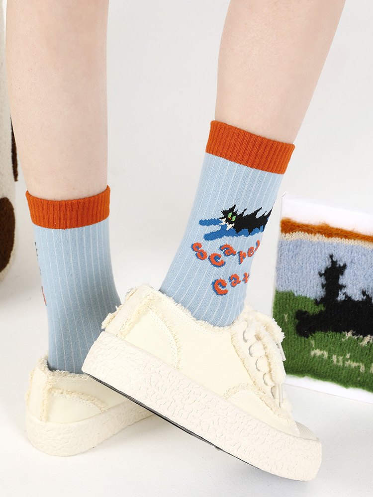 Adorable Cartoon  Cotton Socks-Fluffy Cat