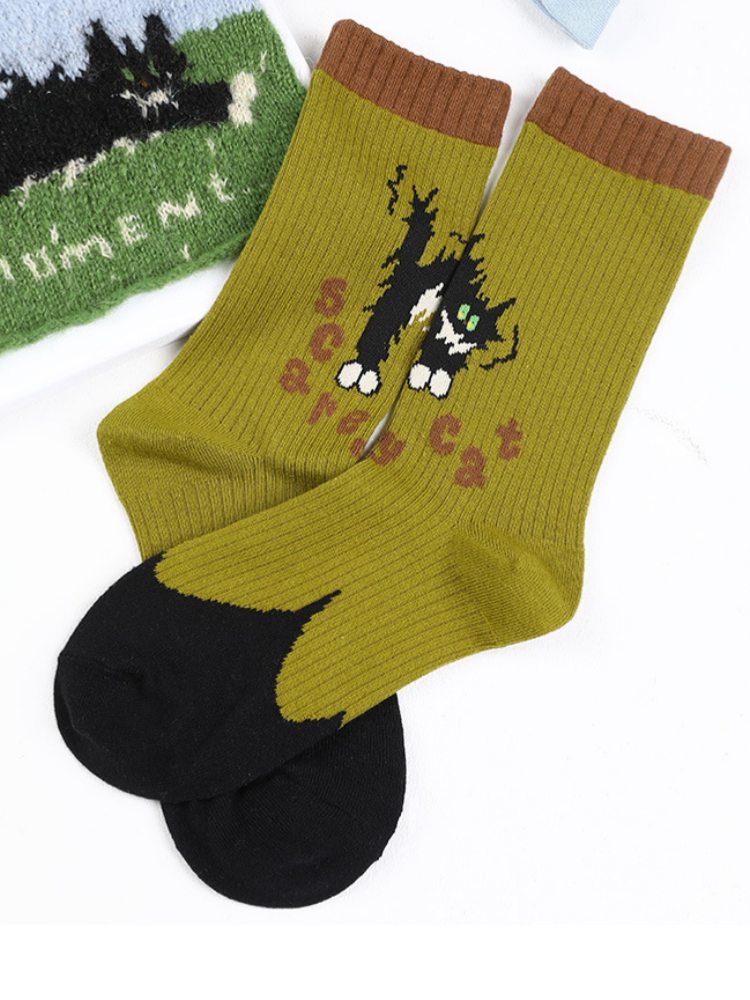 Adorable Cartoon  Cotton Socks-Fluffy Cat