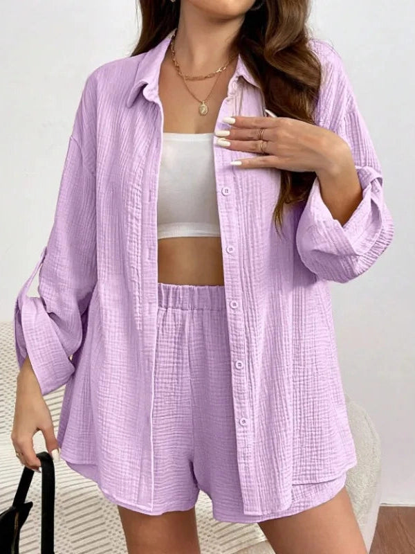 Summer Linen Shorts & Shirt Set