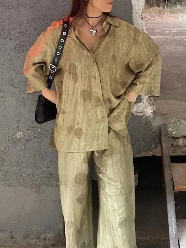 Flow Set – Shirt & Wide-Leg Pants