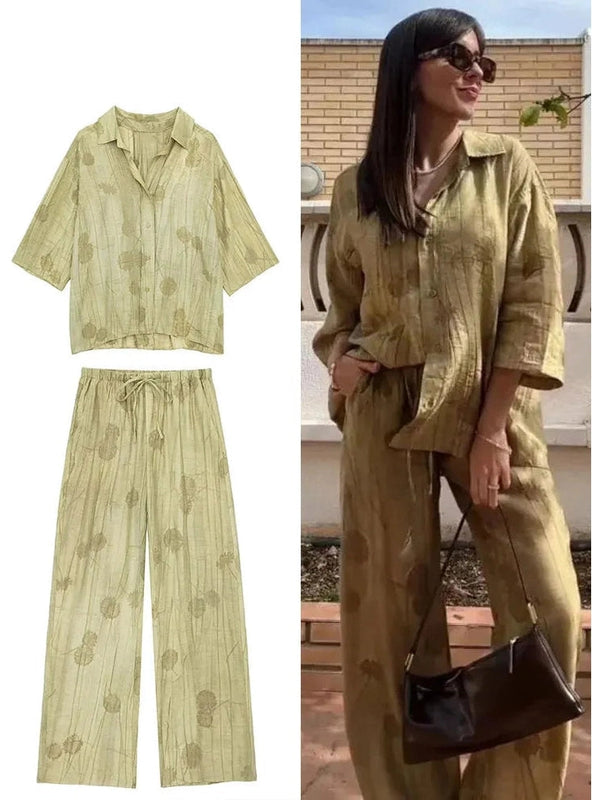 Flow Set – Shirt & Wide-Leg Pants
