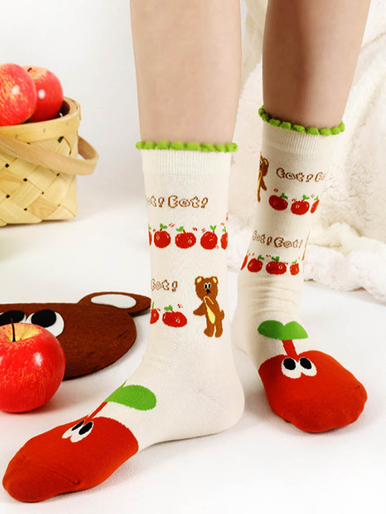 Cute Bear Cartoon Socks