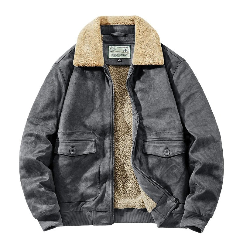 Mens Suede Aviator Bomber Jacket