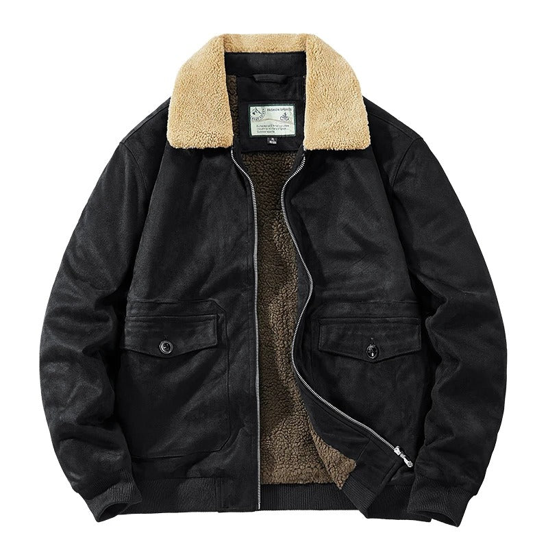 Mens Suede Aviator Bomber Jacket