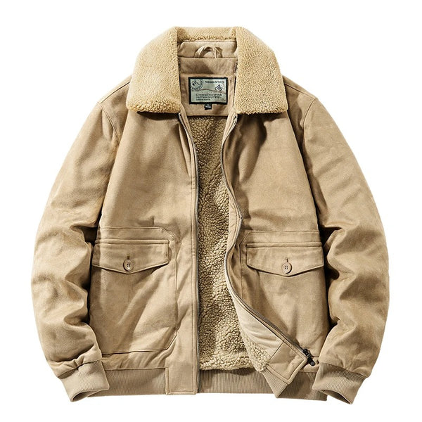 Mens Suede Aviator Bomber Jacket