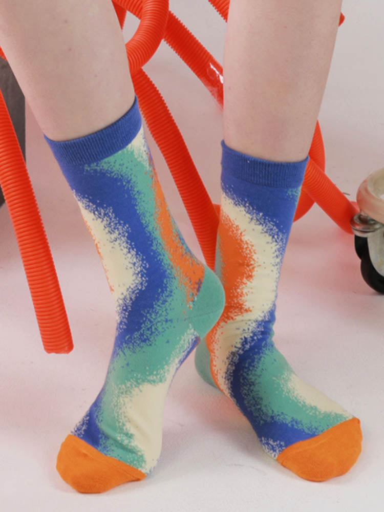 Colorful Gradient Theme Cotton Socks