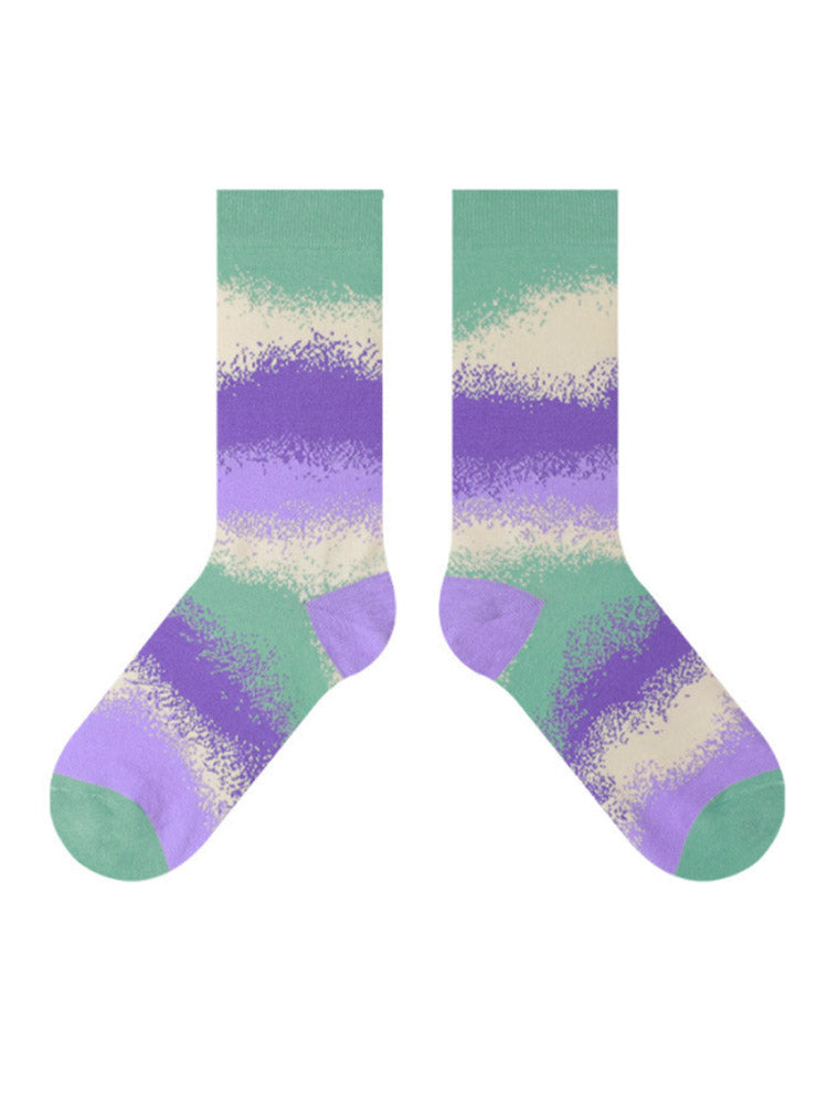 Colorful Gradient Theme Cotton Socks