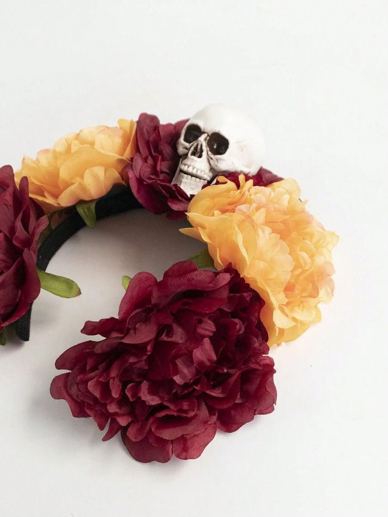 Halloween Skull Flower Headband