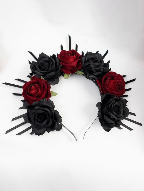 Rose Dark Bridal Headband