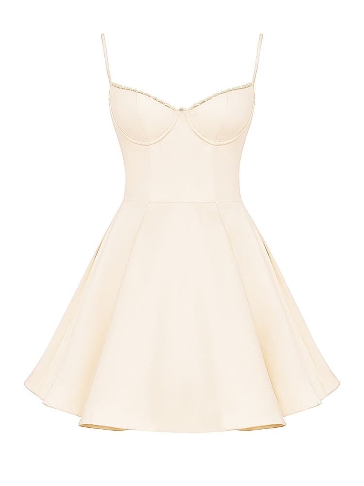 Vintage Cream Tulle Mini Dress