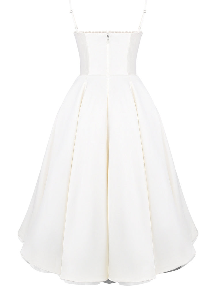 White Tulle Midi Dress