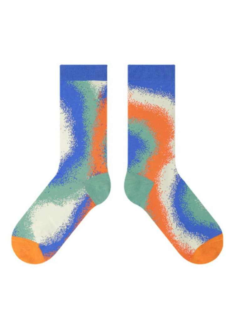 Colorful Gradient Theme Cotton Socks